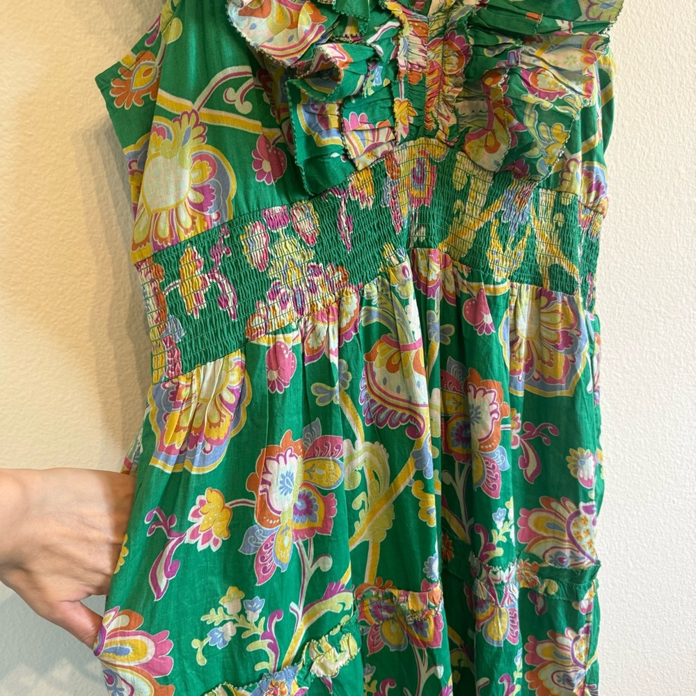 Caroline Constas Floral Tiered Maxi Dress 100% Cotton - Picture 7 of 14